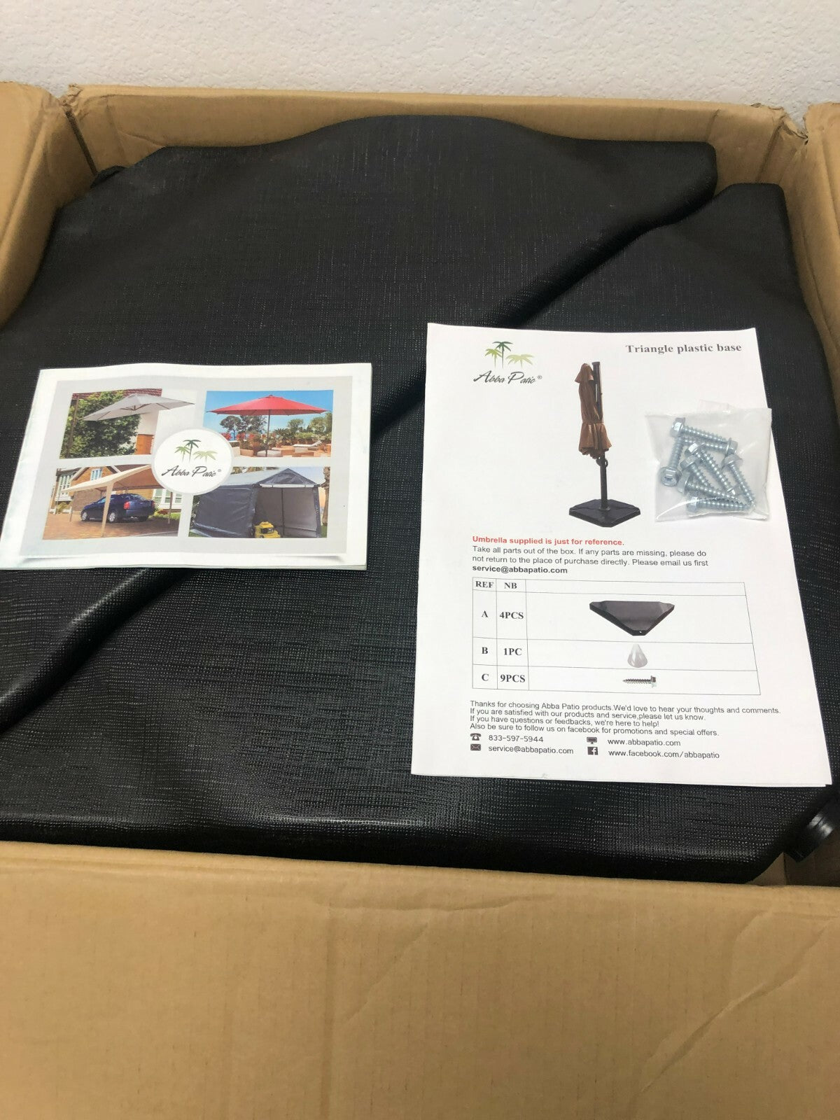 Abba Patio APBASE6B 4Pcs Offset Cantilever Umbrella Base Set