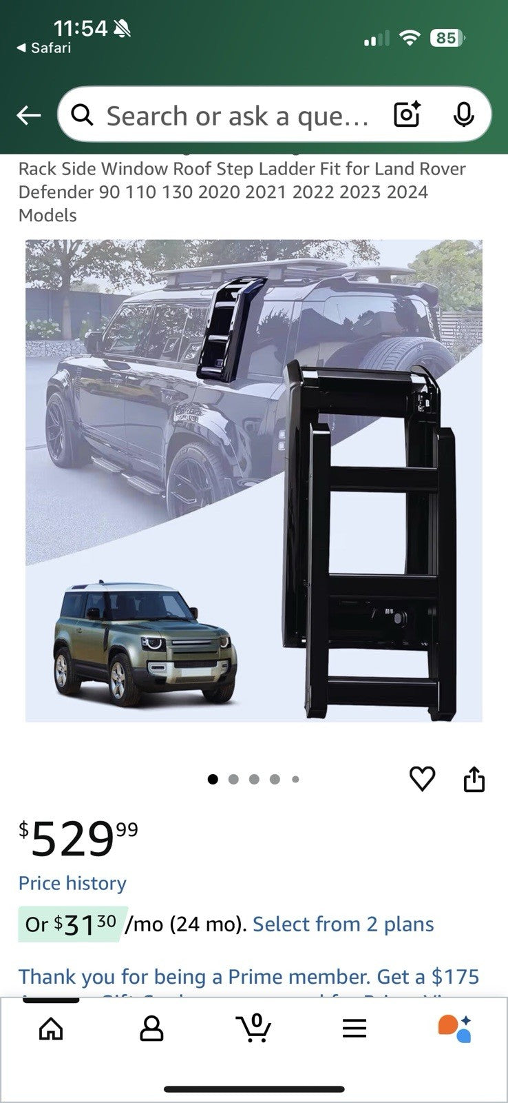 2020-2025 LAND ROVER DEFENDER SIDE ROOF RACK SIDE ACCESS LADDER