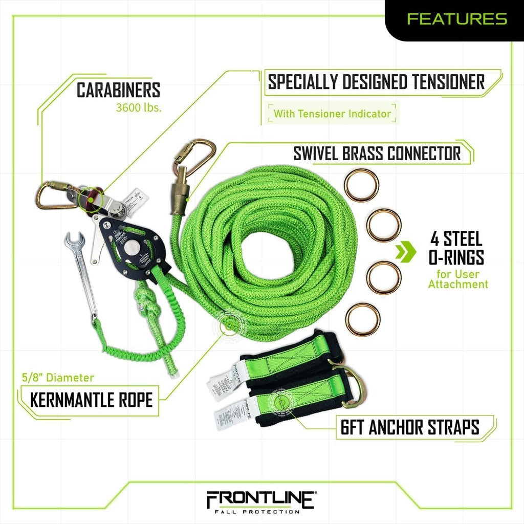 Frontline HLK1004 4-Person 100' Adjustable Horizontal Lifeline System