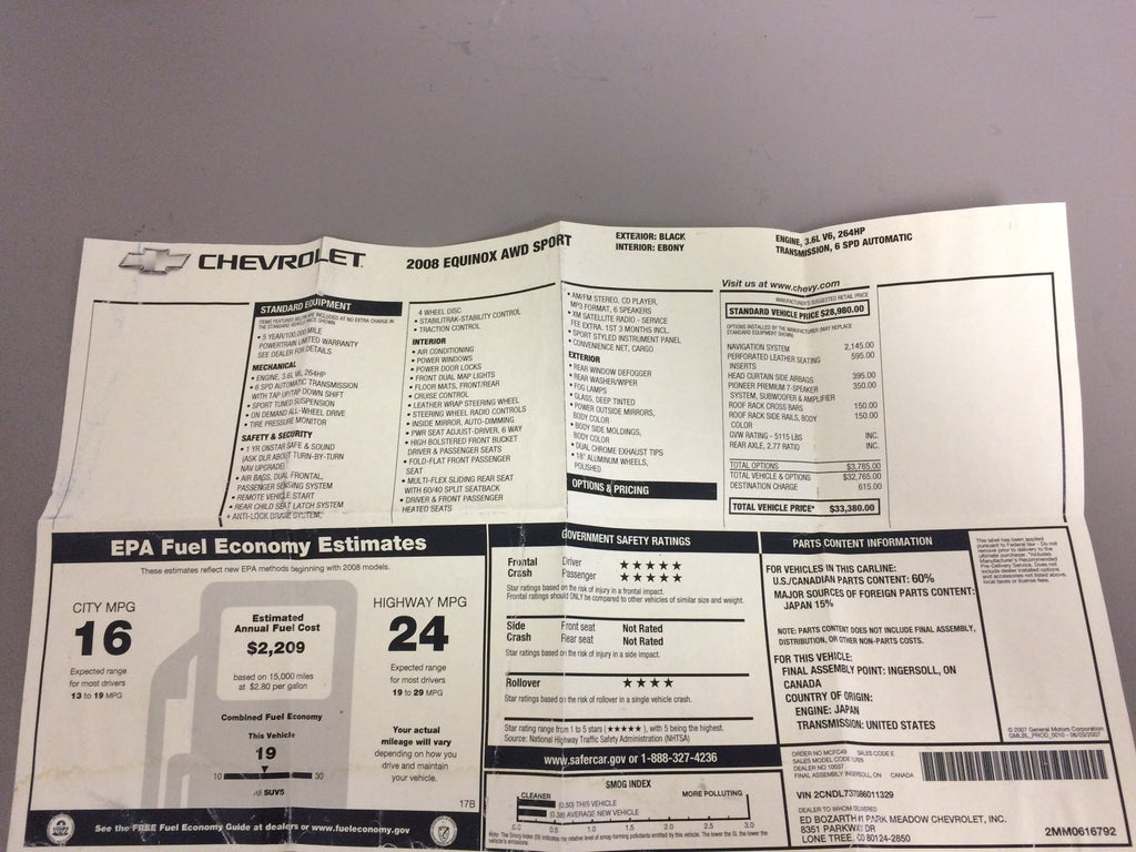 2008 Chevrolet Equinox Genuine OEM Owner's Manual Set w/Case and Navigation