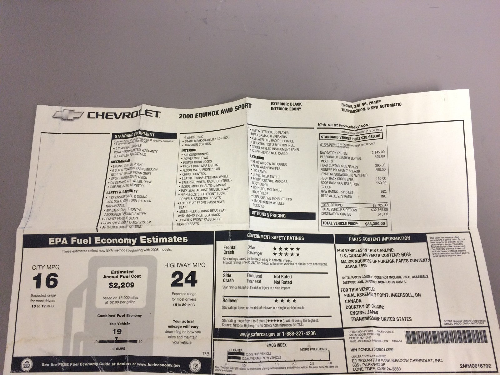 2008 Chevrolet Equinox Genuine OEM Owner's Manual Set w/Case and Navigation