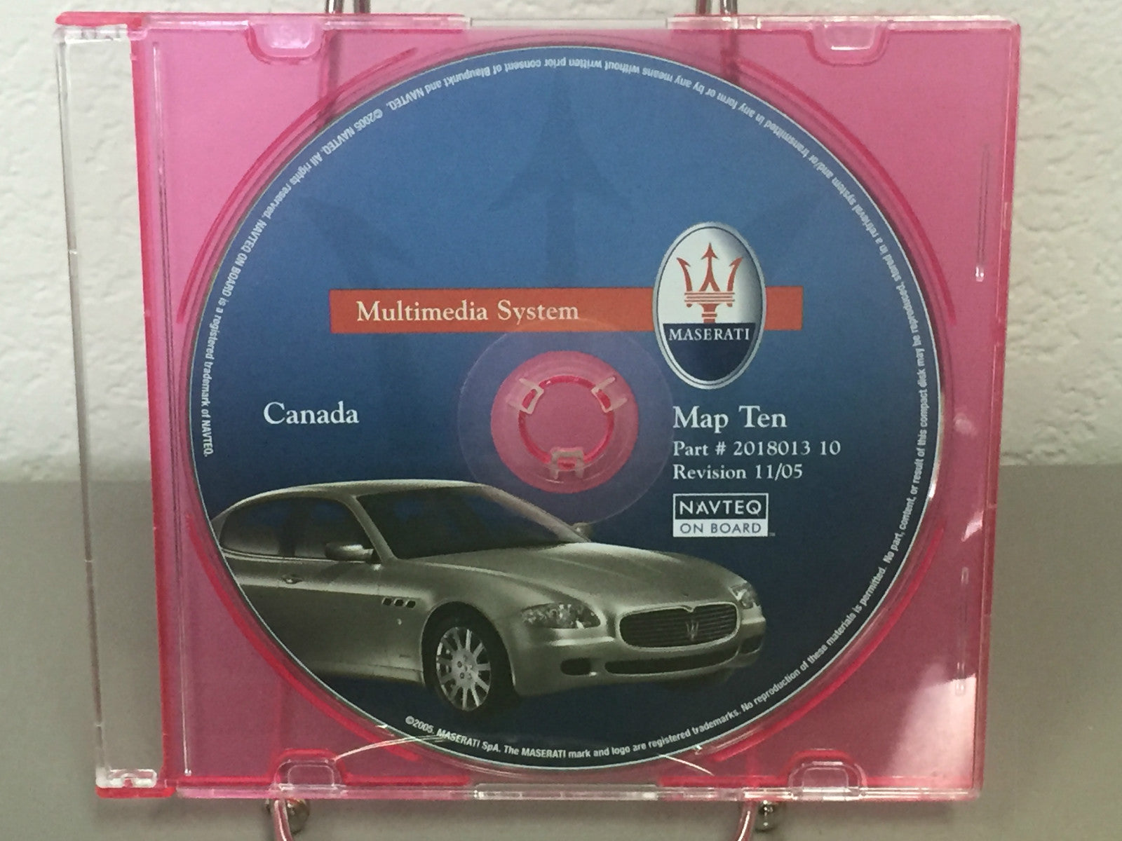 2004-2008 Maserati Navigation CD Disc Map #10 WESTERN AND EASTERN CANADA 11/05
