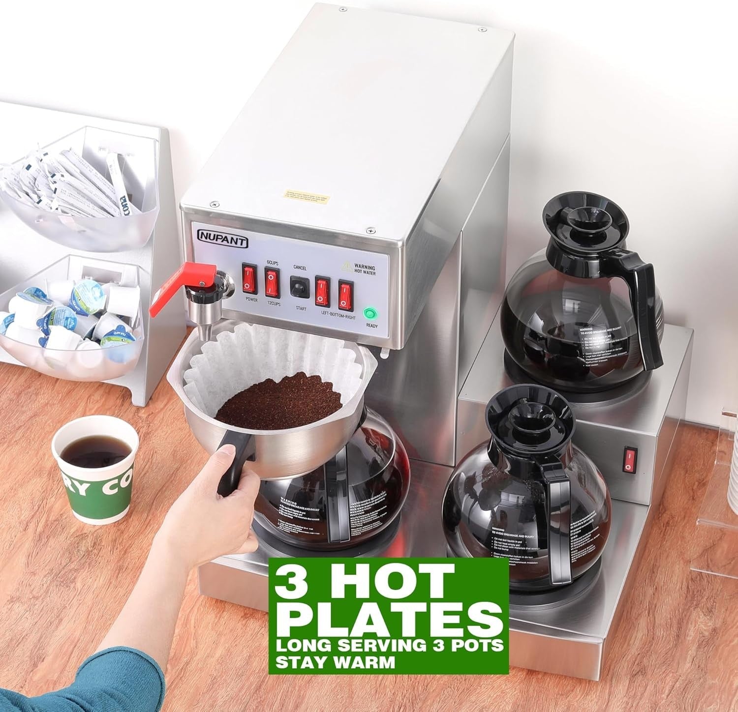 Nupant 12 Cup Commercial Coffee Maker-Automatic Water Fill-New Open Box Special