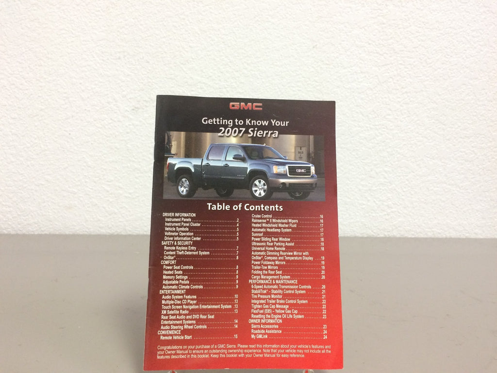 2007 GMC Sierra 1500 Genuine OEM Owner's Manual w/Case & Bonus Key FOB