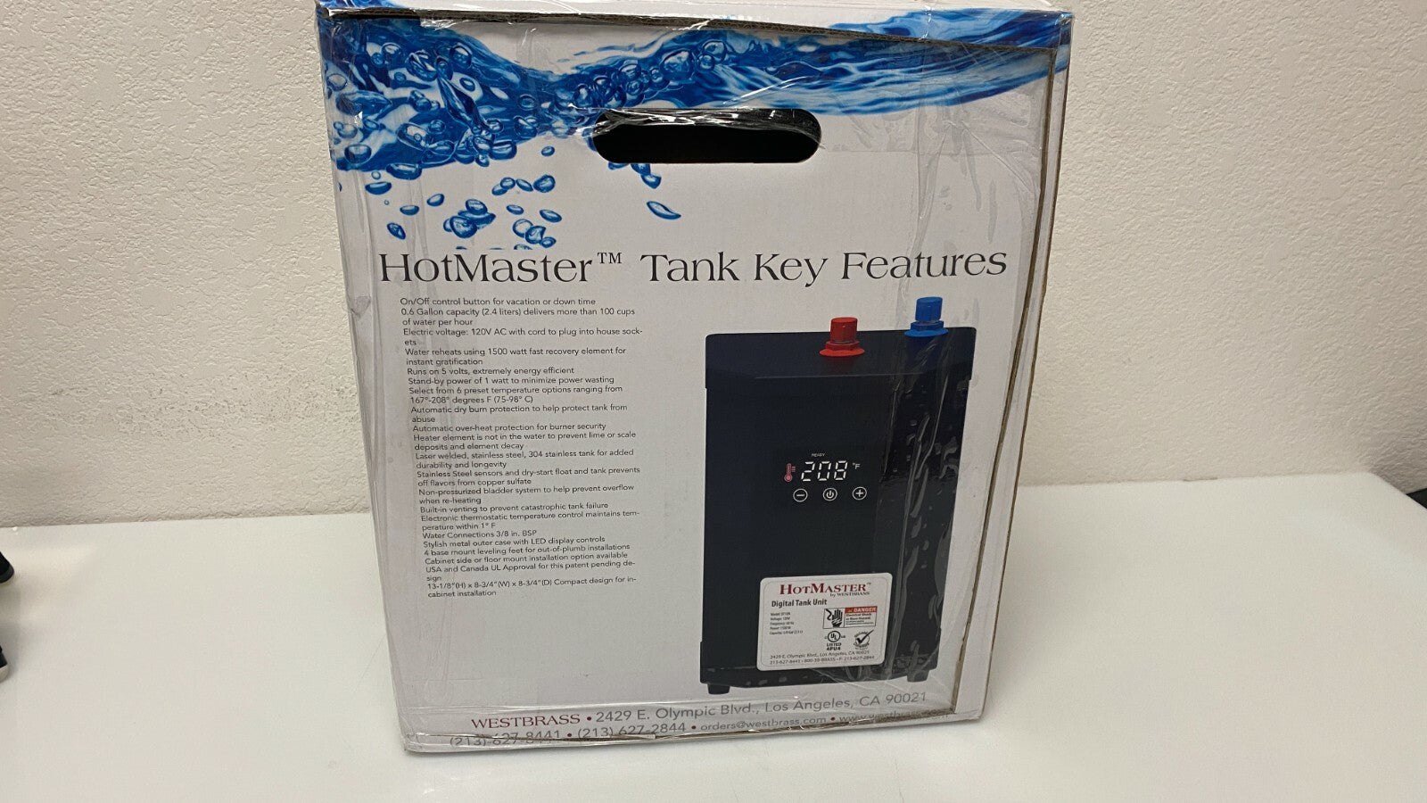 Westbrass DT1F272-62 Develosah 9" Hot Dispenser Faucet, with HotMaster DigiHot
