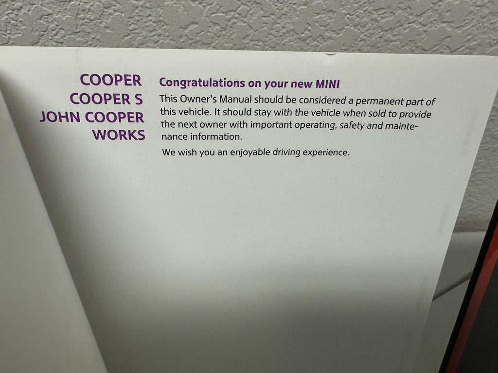 2011 Mini Cooper/Mini Convertible Genuine OEM Owner's Manual Set w/Mini Case