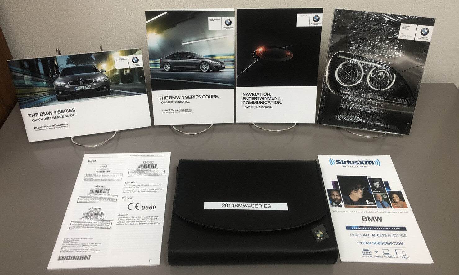 2014 BMW 4 Series Coupe 428i 435i xDrive Owner's Manual Set w/BMW Case and Navi