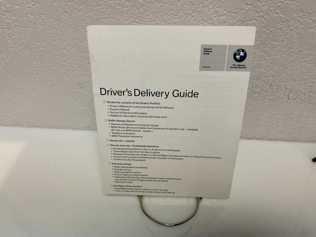 2011 BMW 5-Series 528i 535i 550i 535i xDrive 550i xDrive OEM Owner's Manual Set