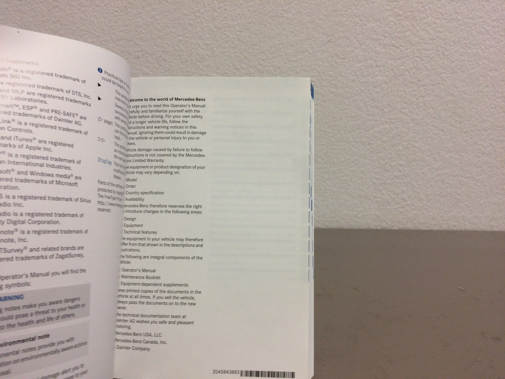 2014 Mercedes-Benz C-Class Coupe C250 C350 C63 AMG 4MATIC OEM Owner's Manual