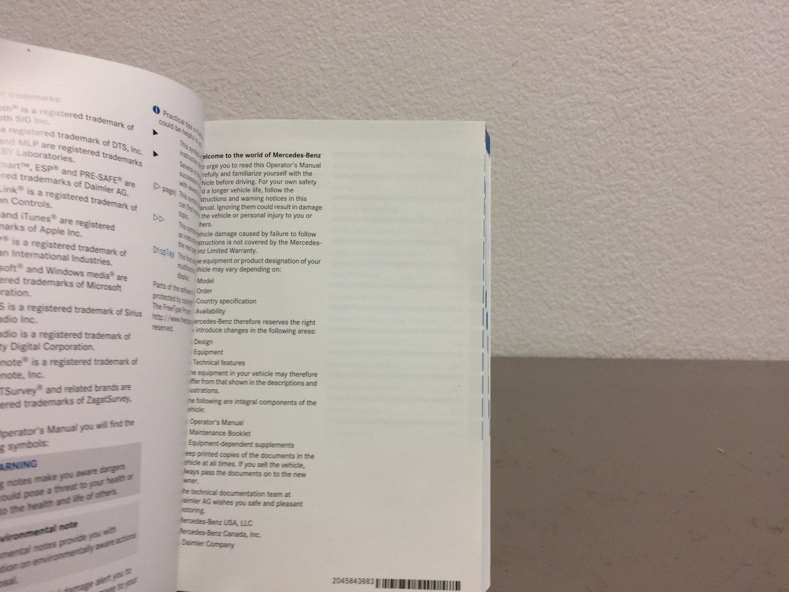 2014 Mercedes-Benz C-Class Coupe C250 C350 C63 AMG 4MATIC OEM Owner's Manual