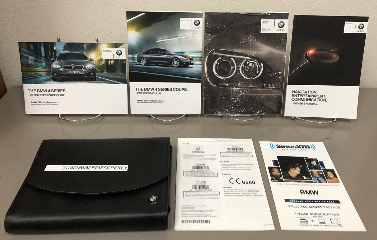 2014 BMW 4 Series Coupe 428i 435i xDrive OEM Owner's Manual Set w/Bonus Key FOB
