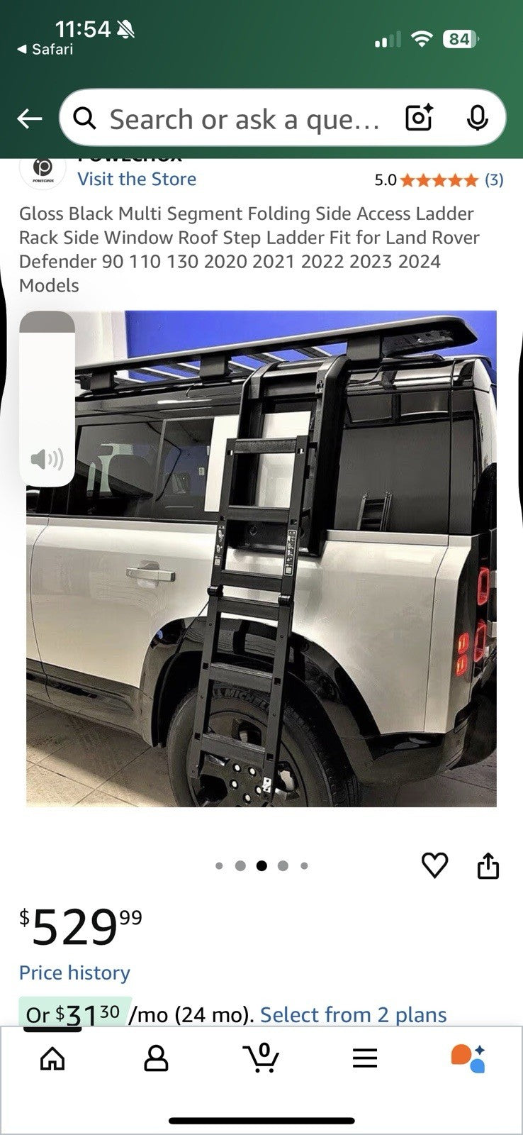 2020-2025 LAND ROVER DEFENDER SIDE ROOF RACK SIDE ACCESS LADDER