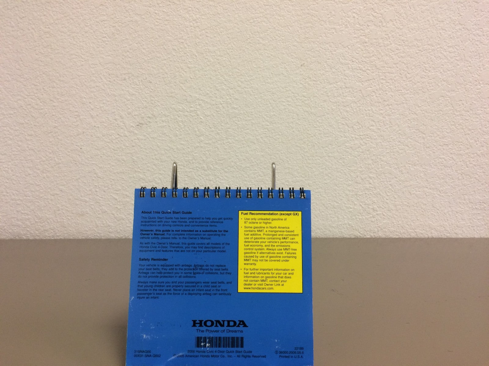 2006 Honda Civic Sedan Genuine OEM Owner's Manual Set--Free Shipping!
