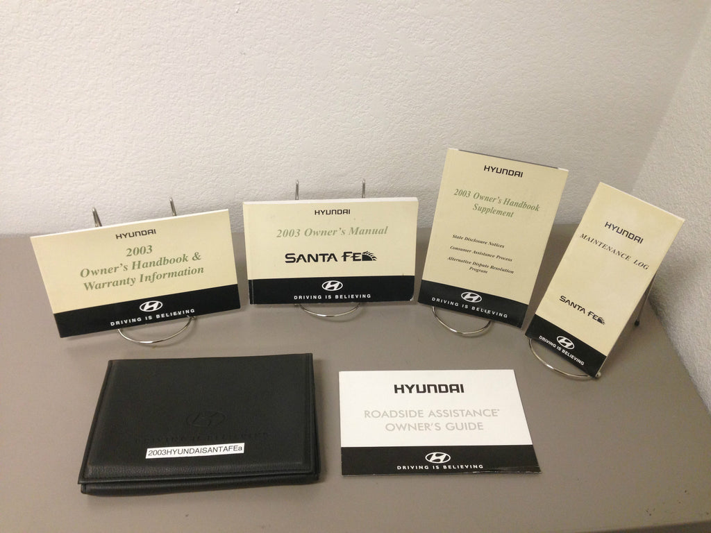 2003 Hyundai Santa Fe Genuine OEM Owner's Manual Set w/Hyundai Case--Ships Free!