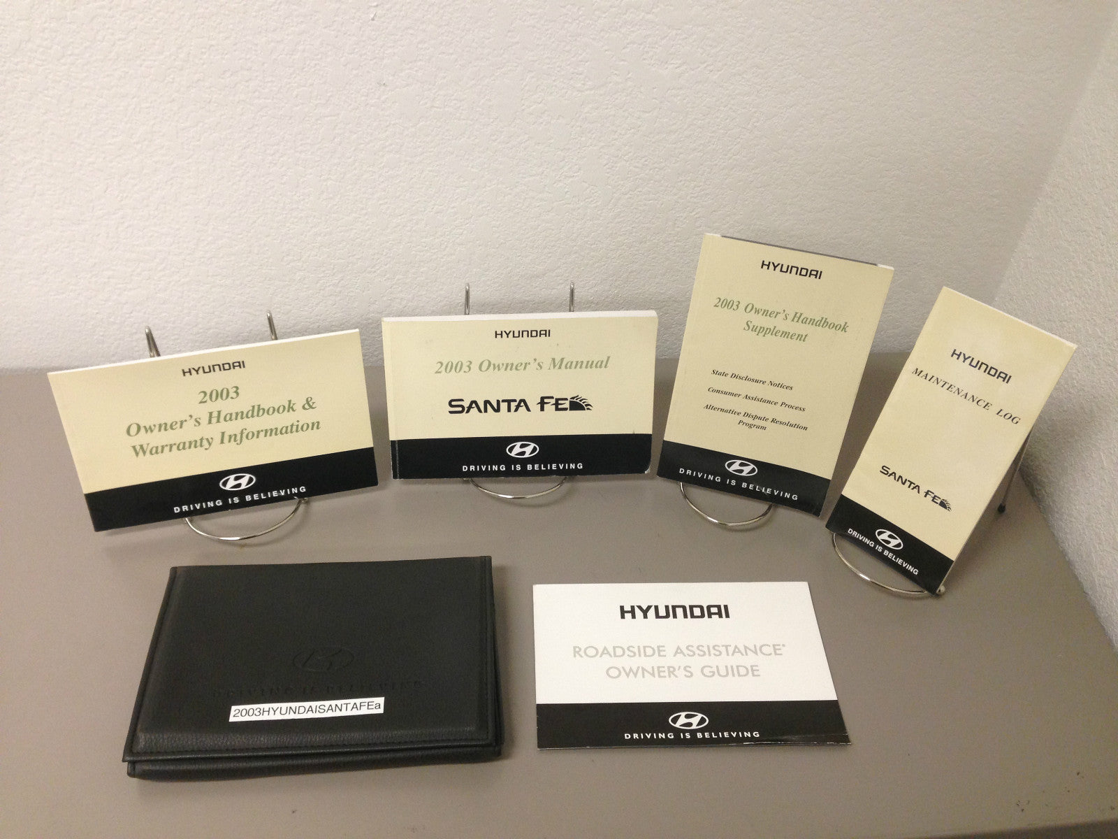 2003 Hyundai Santa Fe Genuine OEM Owner's Manual Set w/Hyundai Case--Ships Free!