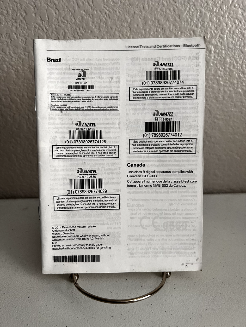 2014 BMW 5 Series Sedan 528i 535i 535d 550i xDrive OEM Owner's Manual Set