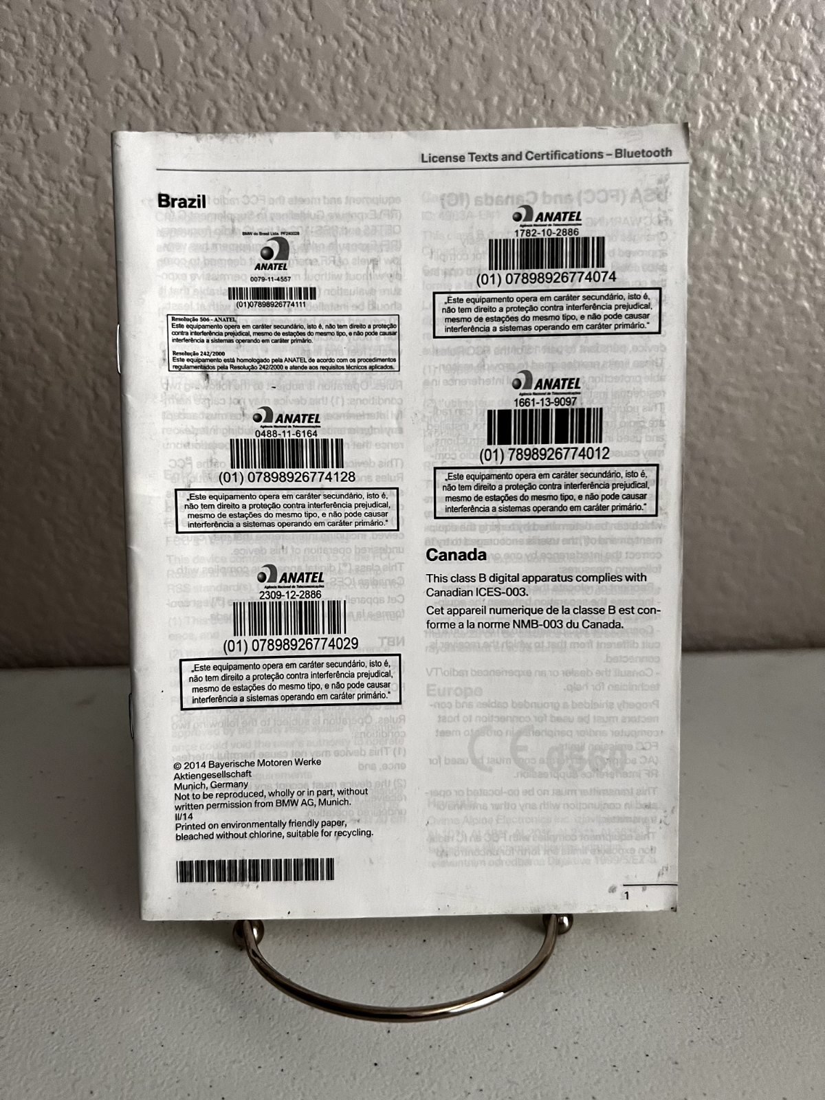 2014 BMW 5 Series Sedan 528i 535i 535d 550i xDrive OEM Owner's Manual Set