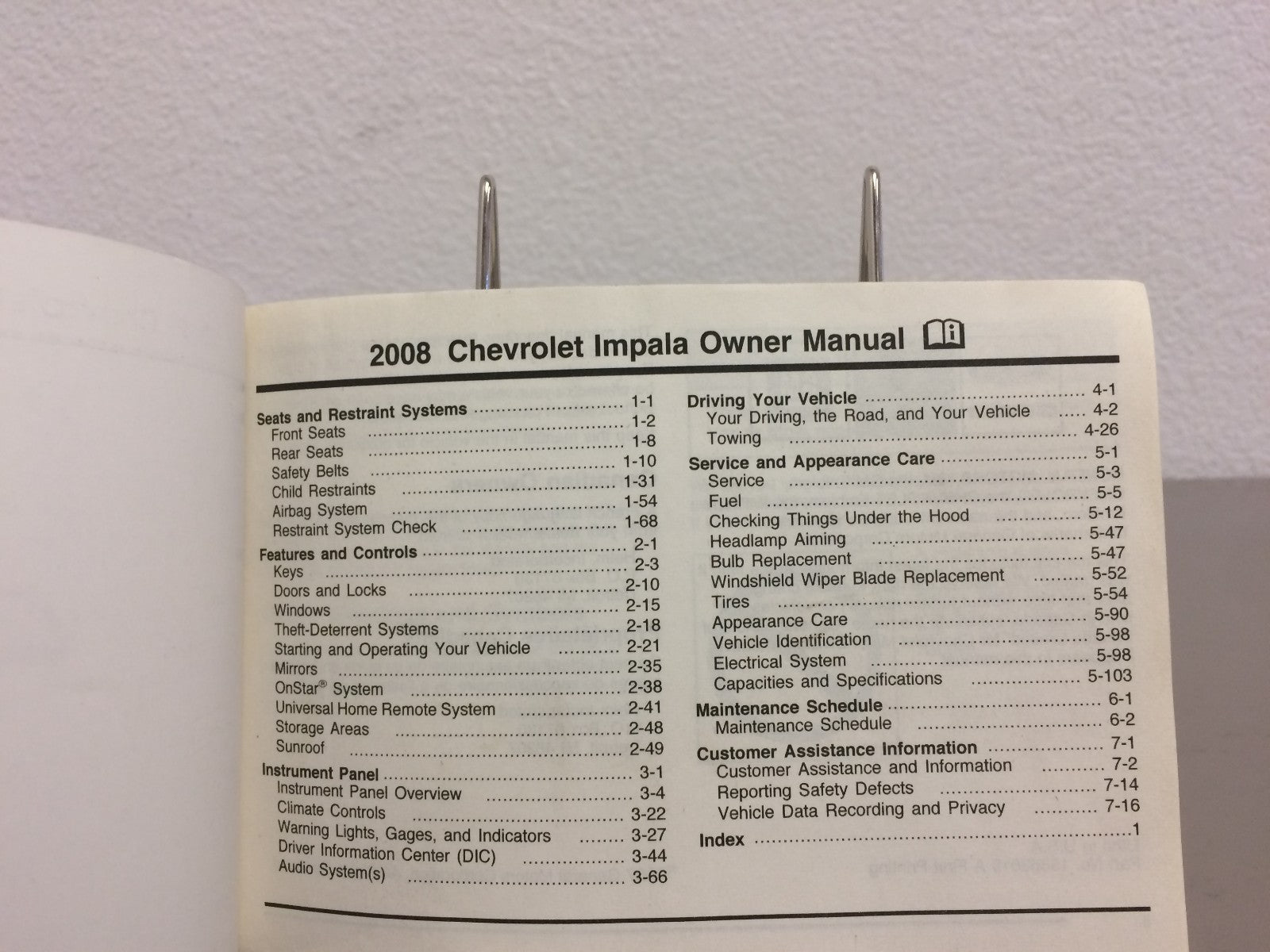 2008 Chevrolet Chevy Impala Genuine OEM Owner's Manual w/Case-Free Shipping