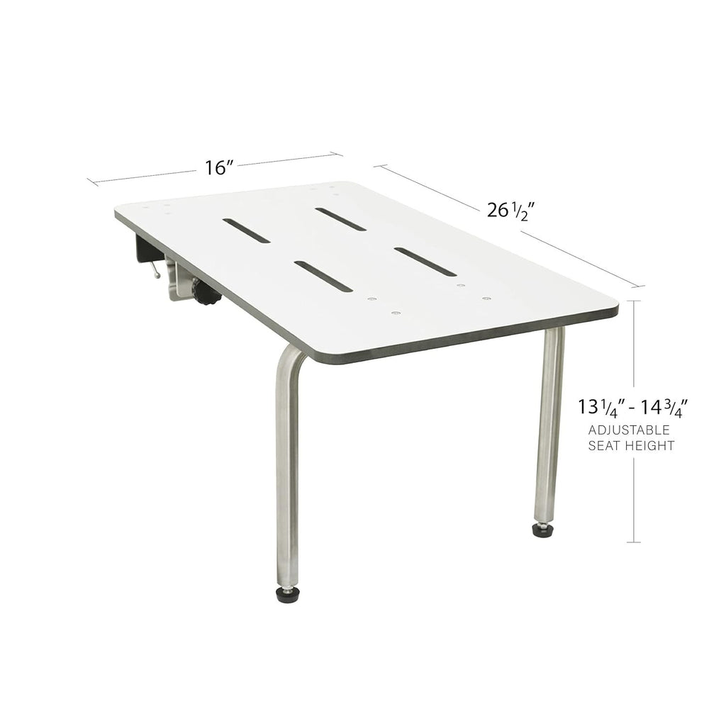 Redondo 26.5-inch x 16-inch White Phenolic Portable Tub Seat for Adults