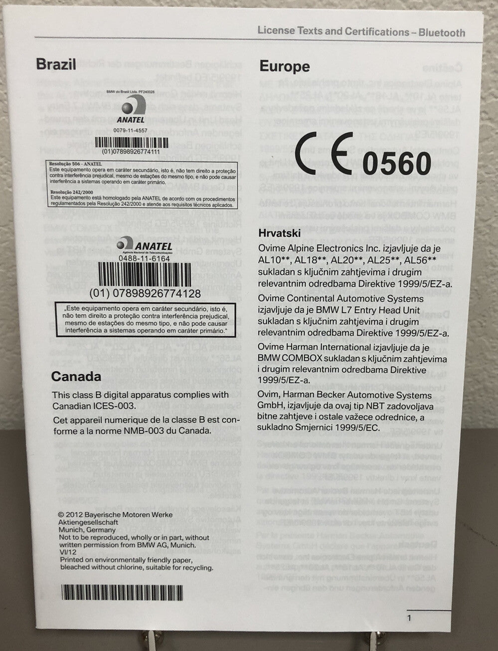 2013 BMW Active Hybrid 3 Genuine OEM Owner's Manual Set w/Case--Free Shipping!