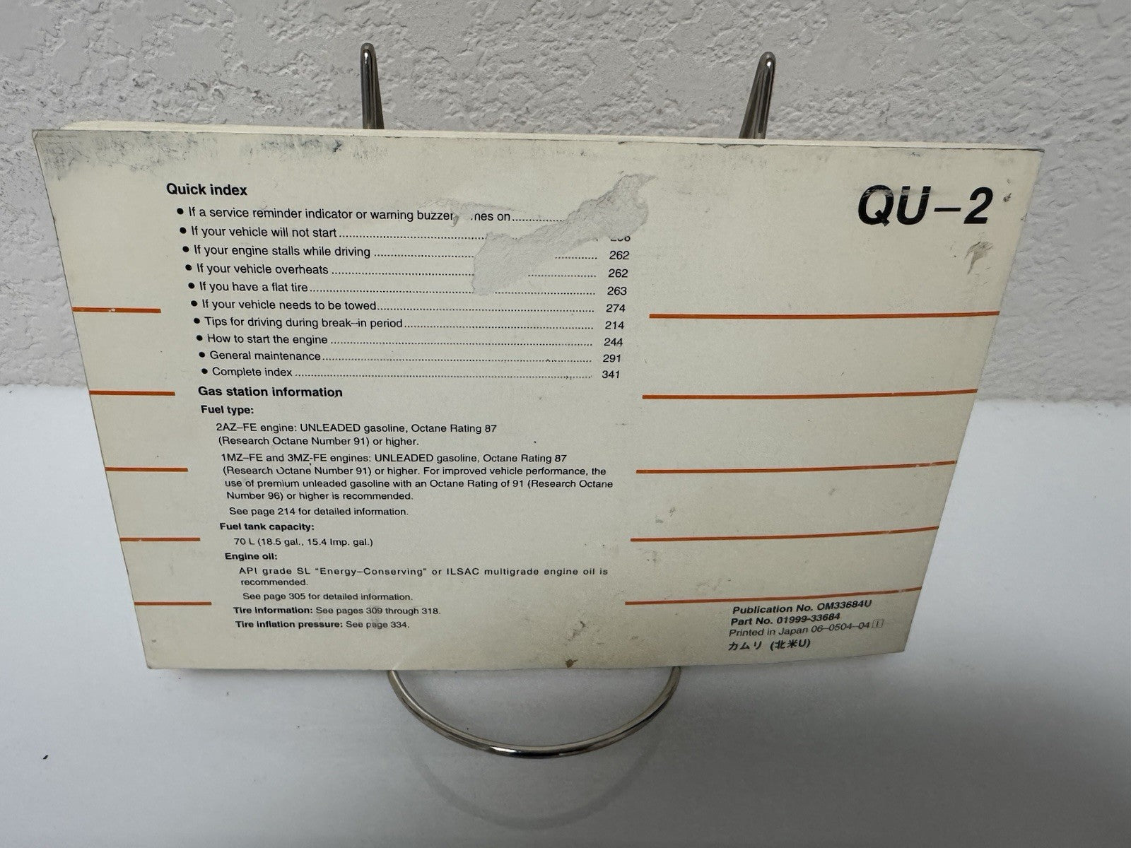 2005 Toyota Camry Genuine OEM Owner's Manual