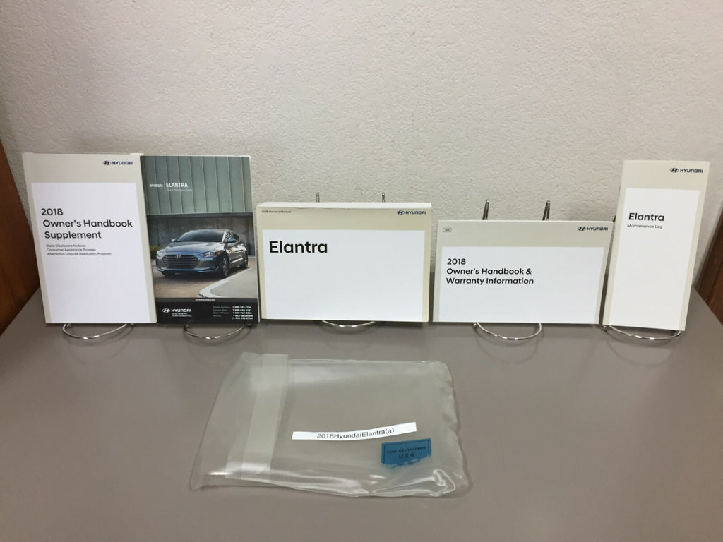 2018 Hyundai Elantra Genuine OEM Owner's Manual Set w/Hyundai Case-Free Shipping
