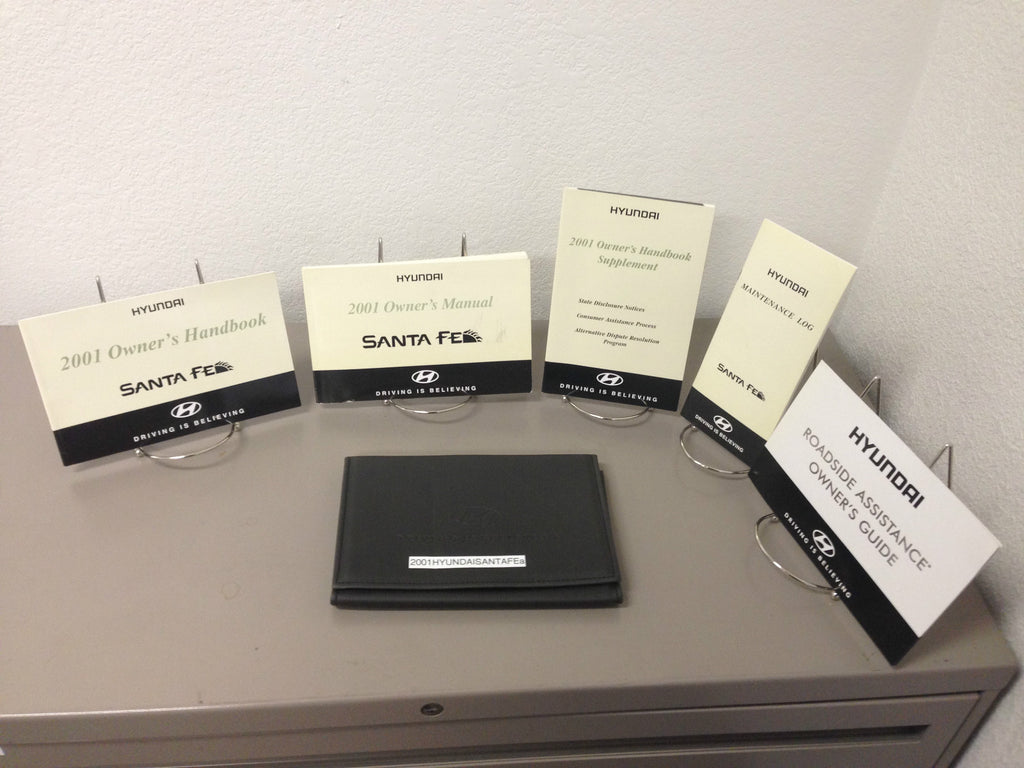 2001 Hyundai Santa Fe Genuine OEM Owner's Manual Set w/Hyundai Case--Ships Free!