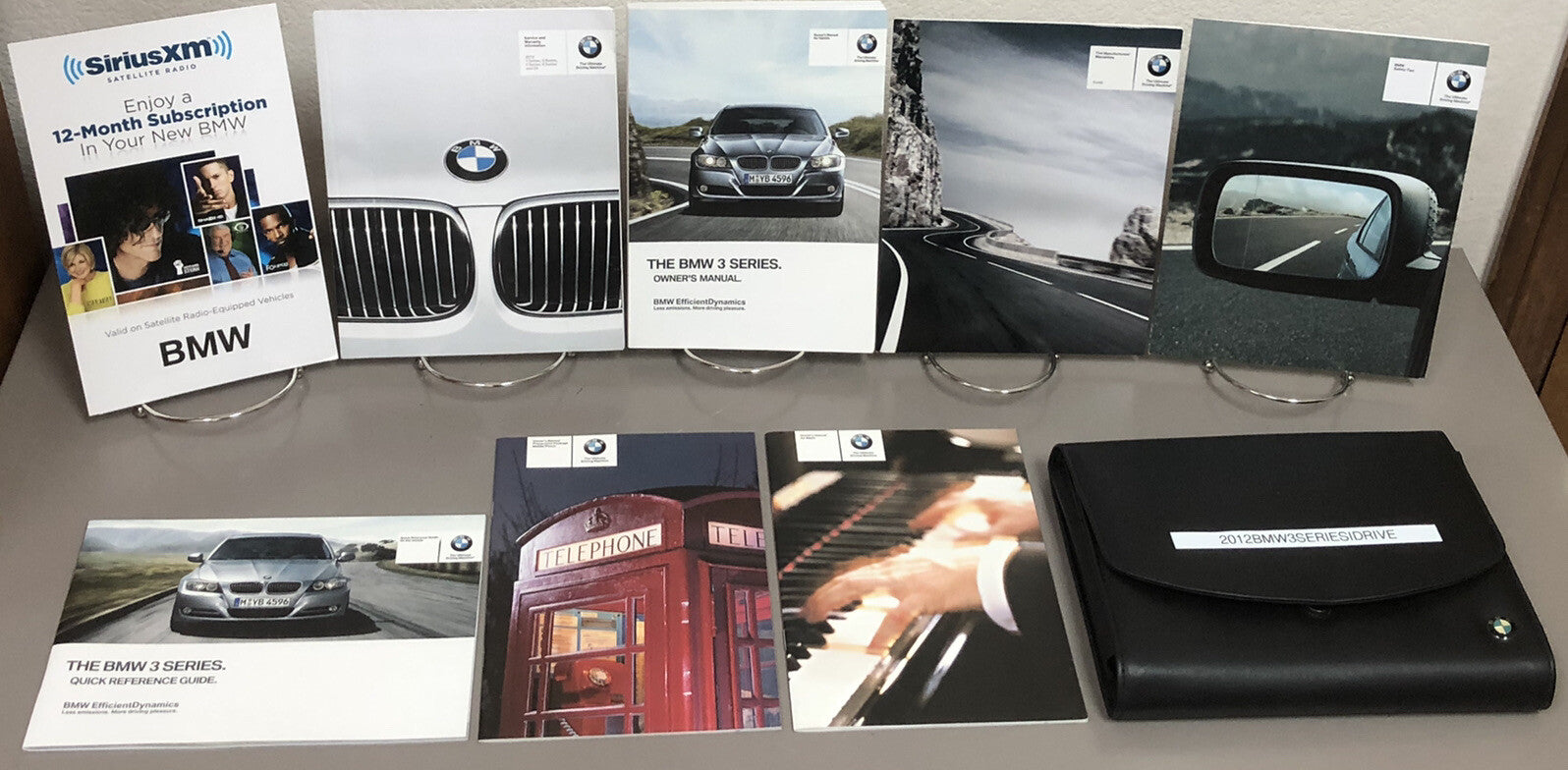 2012 BMW 3-Series Sedan Genuine OEM Owner's Manual Set w/BMW Case--Free Shipping