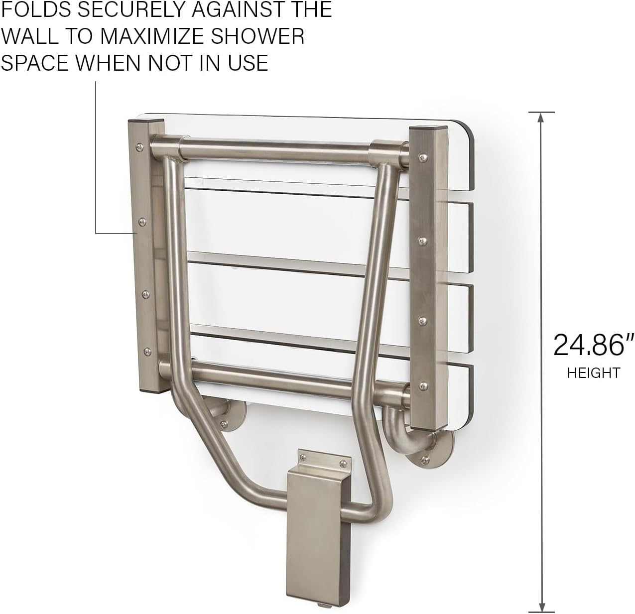 Seachrome 28-inch x 15-inch in ADA Folding Wall Mount Bathroom Shower Seat Bench