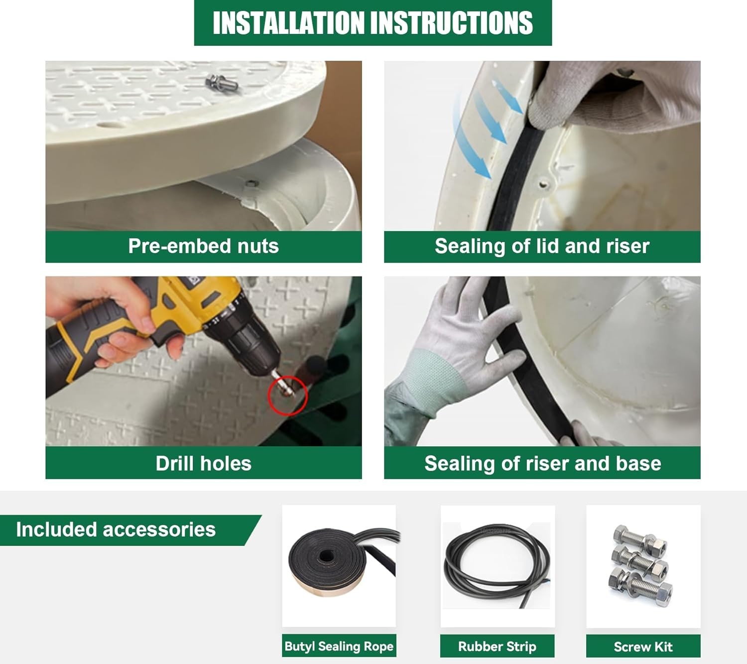 Natotela 40x31.5H Fiberglass Manhole Enclosure/Underground/Vault/Junction Box