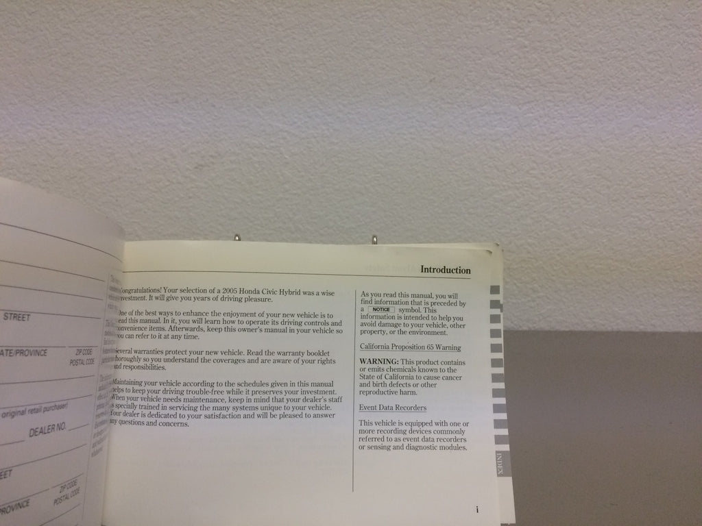 2005 Honda Civic Hybrid Genuine OEM Owner's Manual Set--Free Shipping!