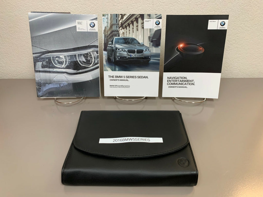 2016 BMW 5-Series Genuine OEM Owner's Manual Set w/BMW Case & Navigation Manual
