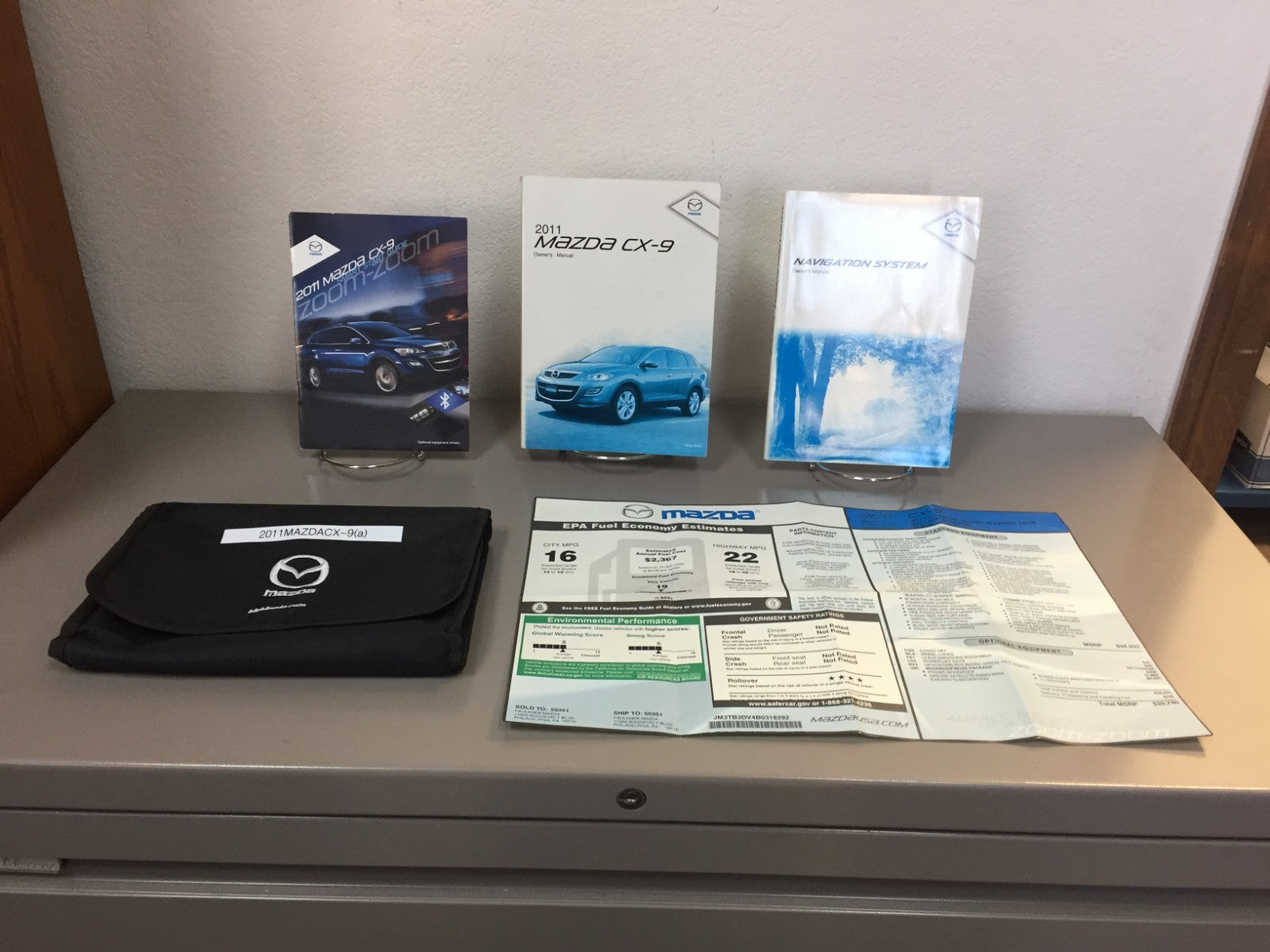 2011 Mazda CX-9 Genuine OEM Owner's Manual Set w/Navigation Manual & Mazda Case
