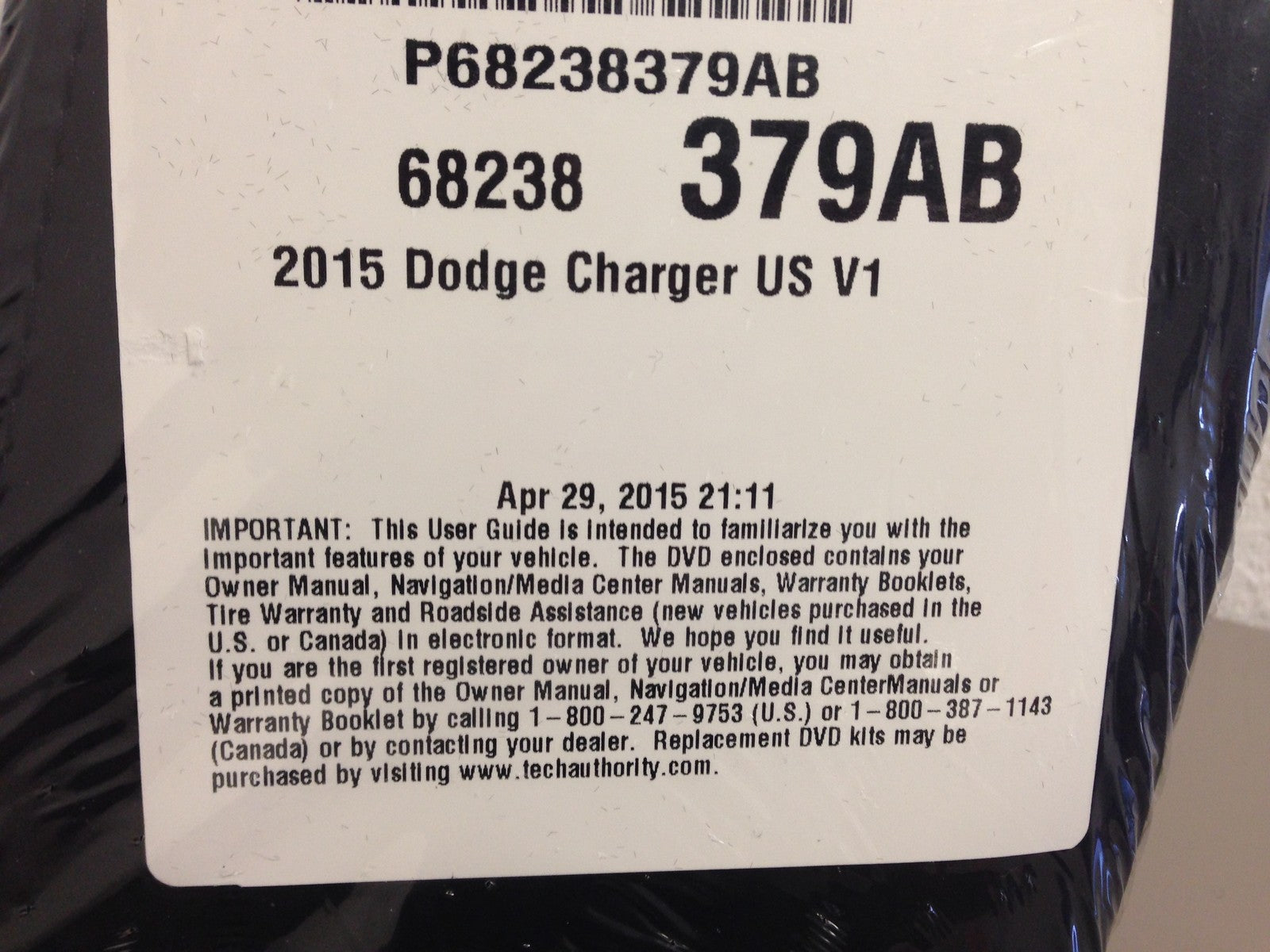 NEW! 2015 Dodge Charger SRT 392 Hellcat OEM Owner's Manual STILL FACTORY SEALED