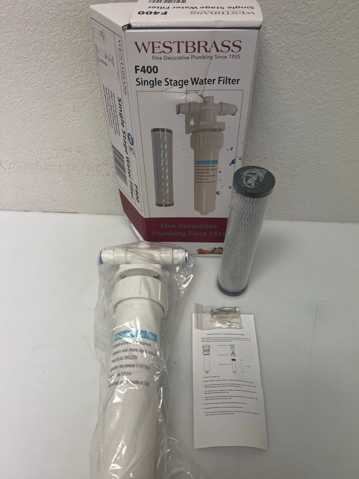 Westbrass F400 Single Stage Water Filter.  FREE SHIPPING INCLUDED!