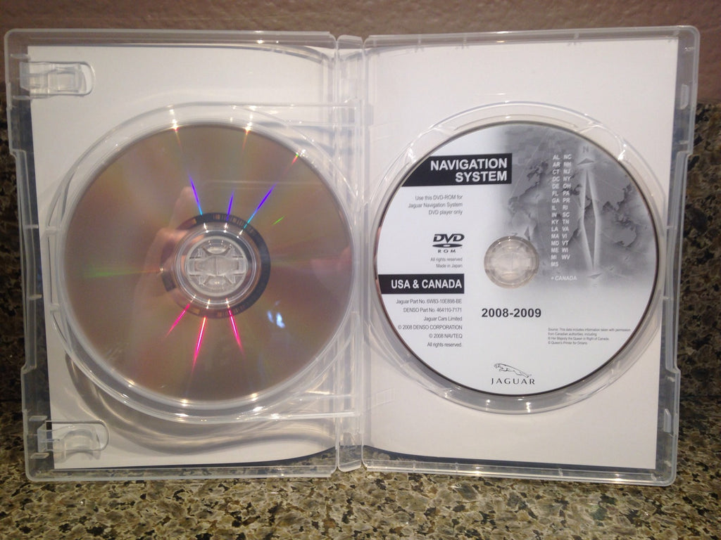 2008 2009 Jaguar XF Series Navigation DVD Map 2 Disc Set w/Case 6W93-10E898-BE