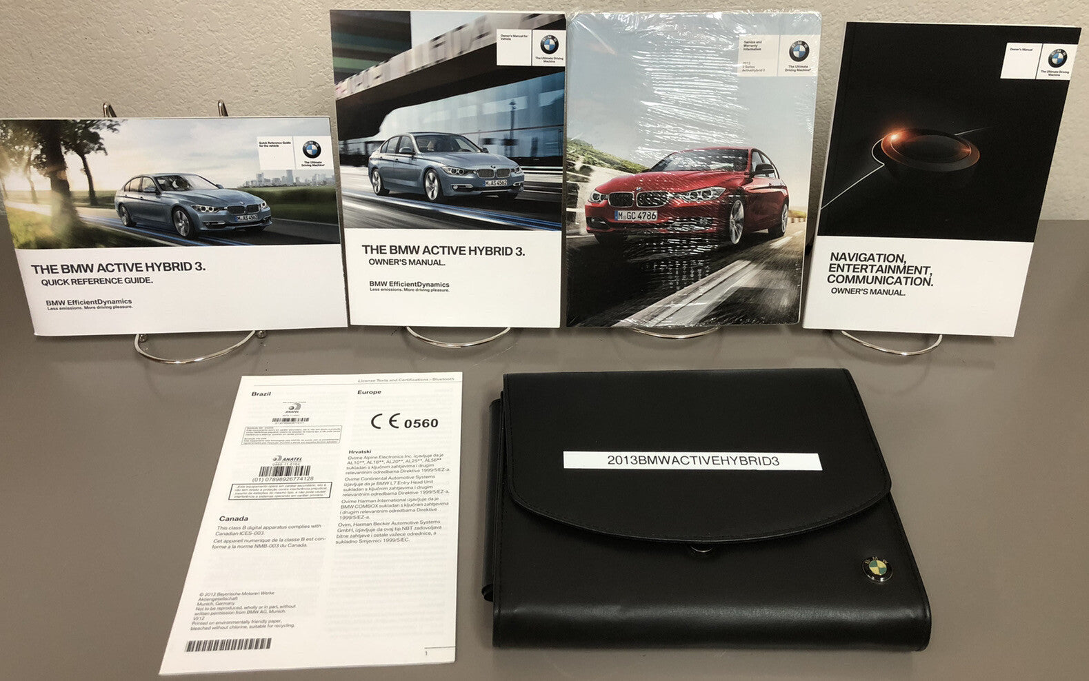 2013 BMW Active Hybrid 3 Genuine OEM Owner's Manual Set w/Case--Free Shipping!