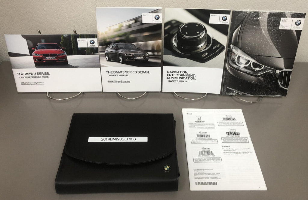 2014 BMW 3 Series Sedan Genuine OEM Owner's Manual Set w/Case and Navi Manual