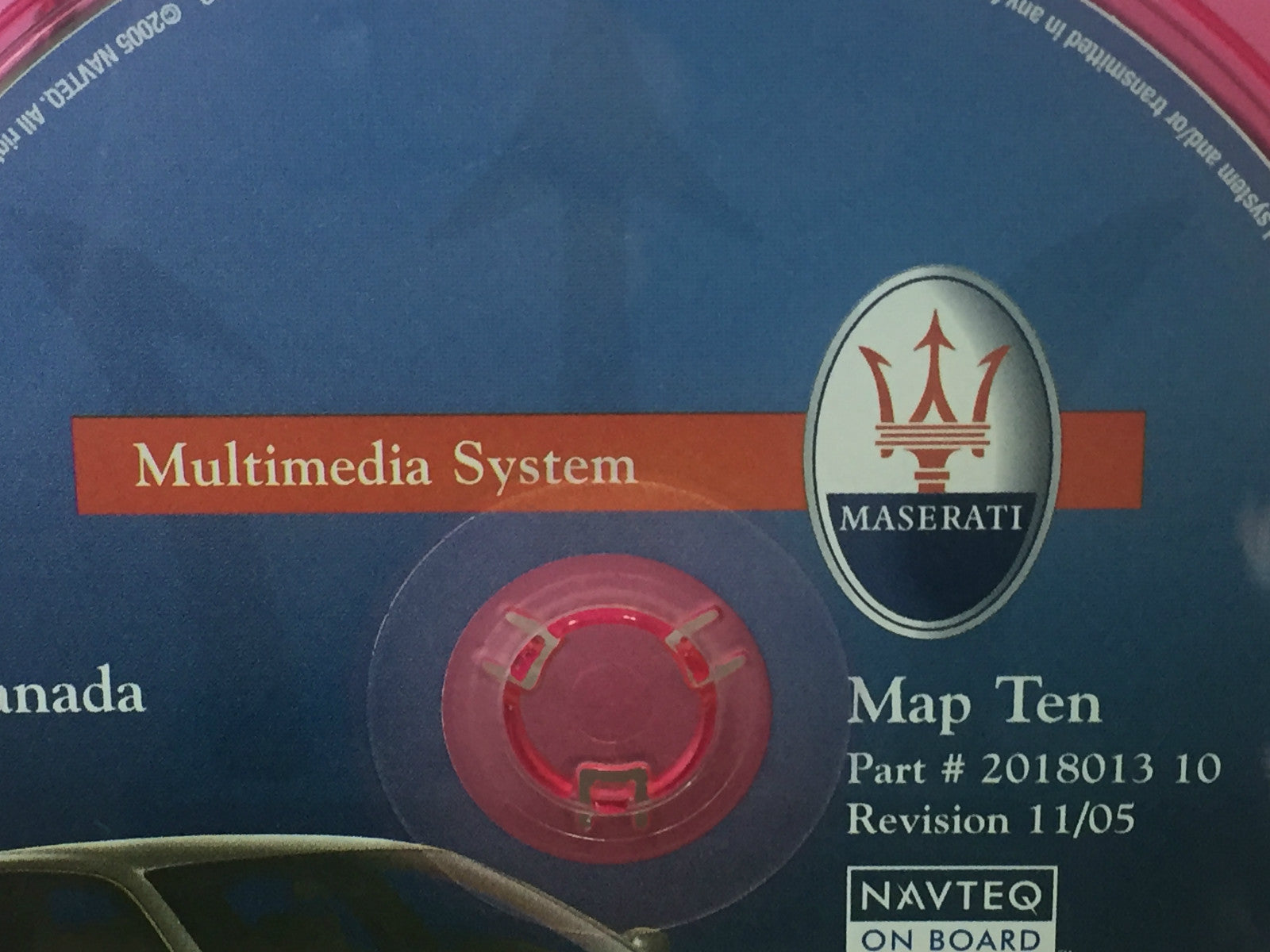 2004-2008 Maserati Navigation CD Disc Map #10 WESTERN AND EASTERN CANADA 11/05