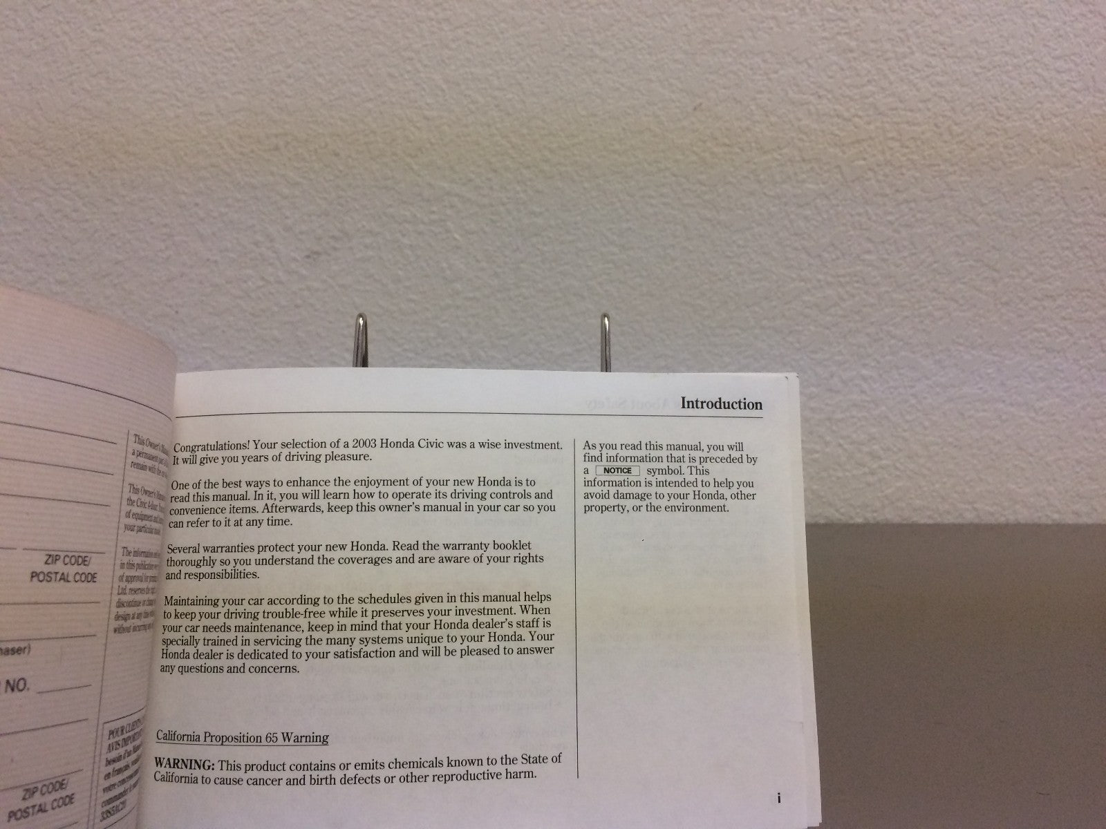 2003 Honda Civic Sedan Genuine OEM Owner's Manual--Free Shipping!