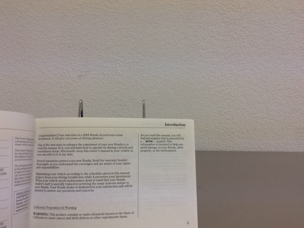 2004 Honda Accord Sedan Genuine OEM Owner's Manual w/Case--Free Shipping!