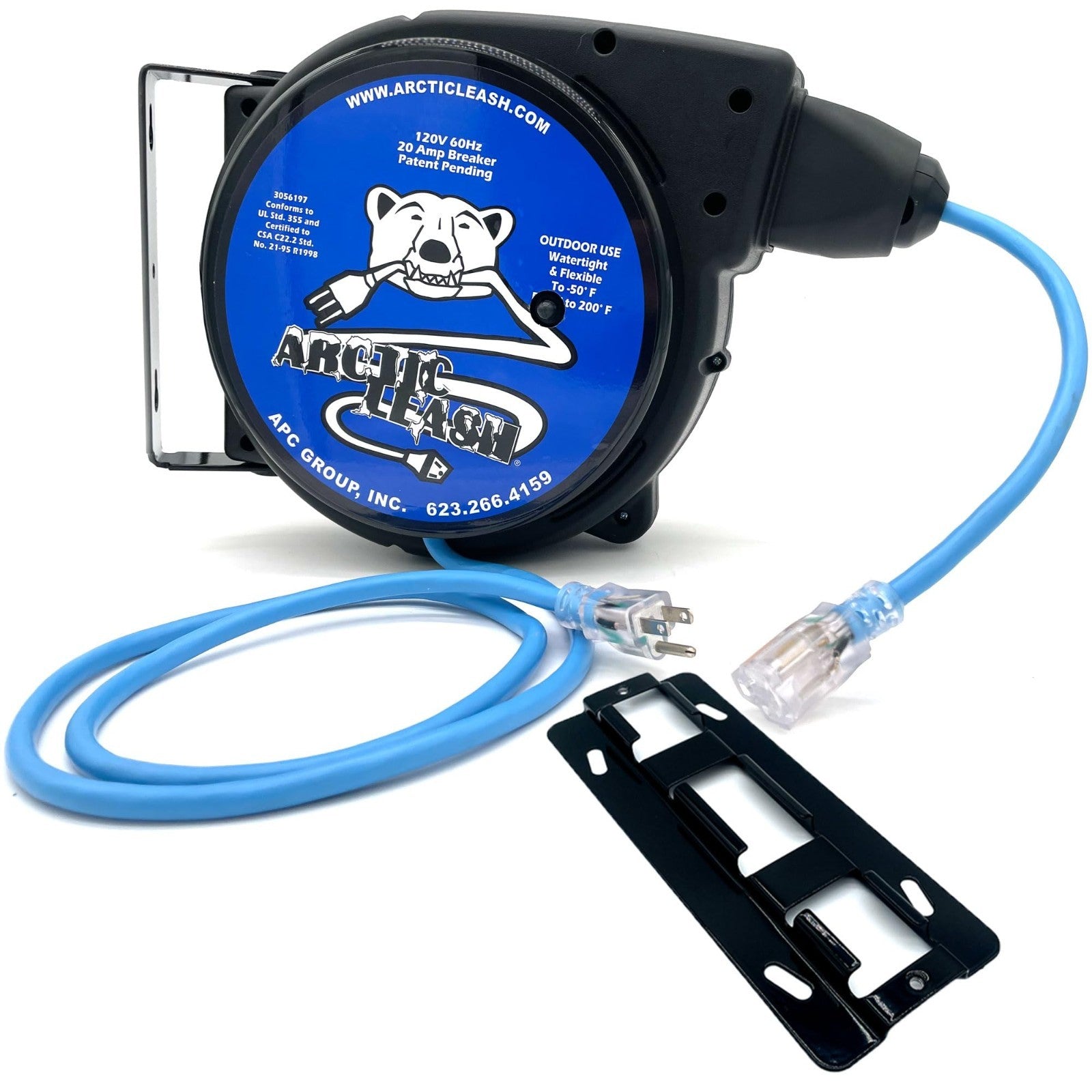 ARCTIC LEASH 80ft 14/3 Outdoor Extreme Cold Weather Retractable Extension Reel
