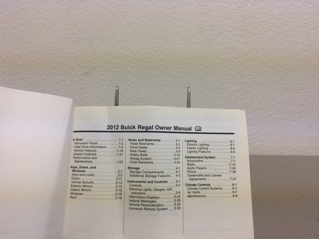 2012 Buick Regal Genuine OEM Owner's Manual Set with MyLink/IntelliLink Manual