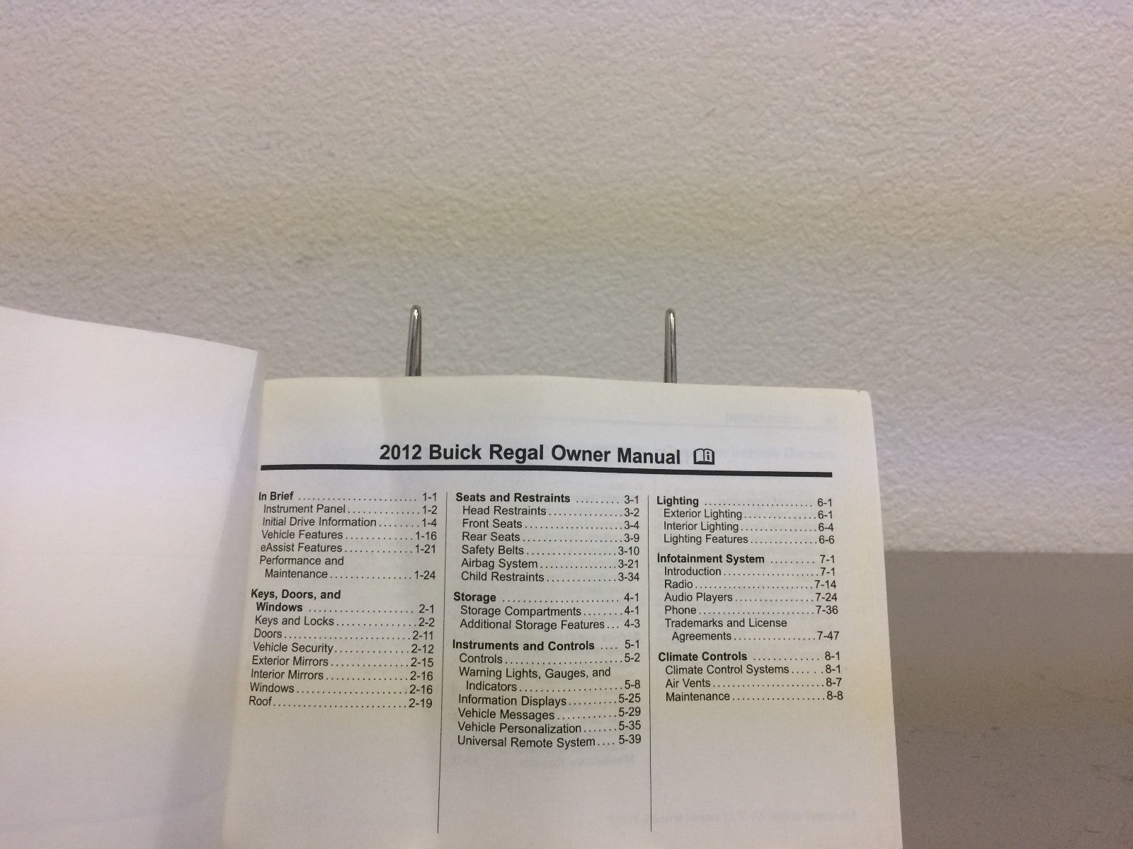 2012 Buick Regal Genuine OEM Owner's Manual Set with MyLink/IntelliLink Manual