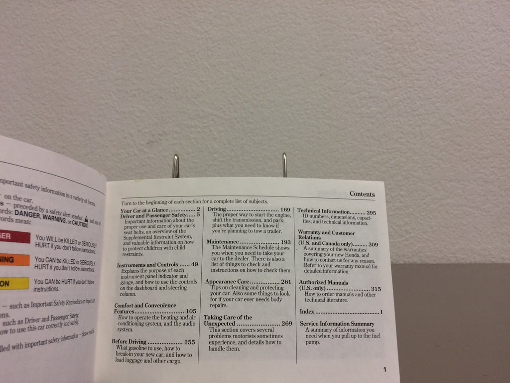 1999 Honda Accord Sedan Genuine OEM Owner's Manual--Free Shipping!