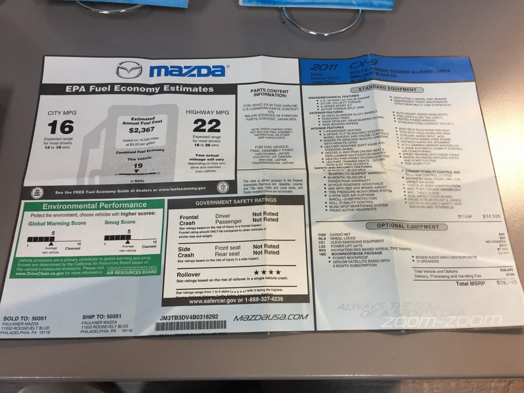 2011 Mazda CX-9 Genuine OEM Owner's Manual Set w/Navigation Manual & Mazda Case