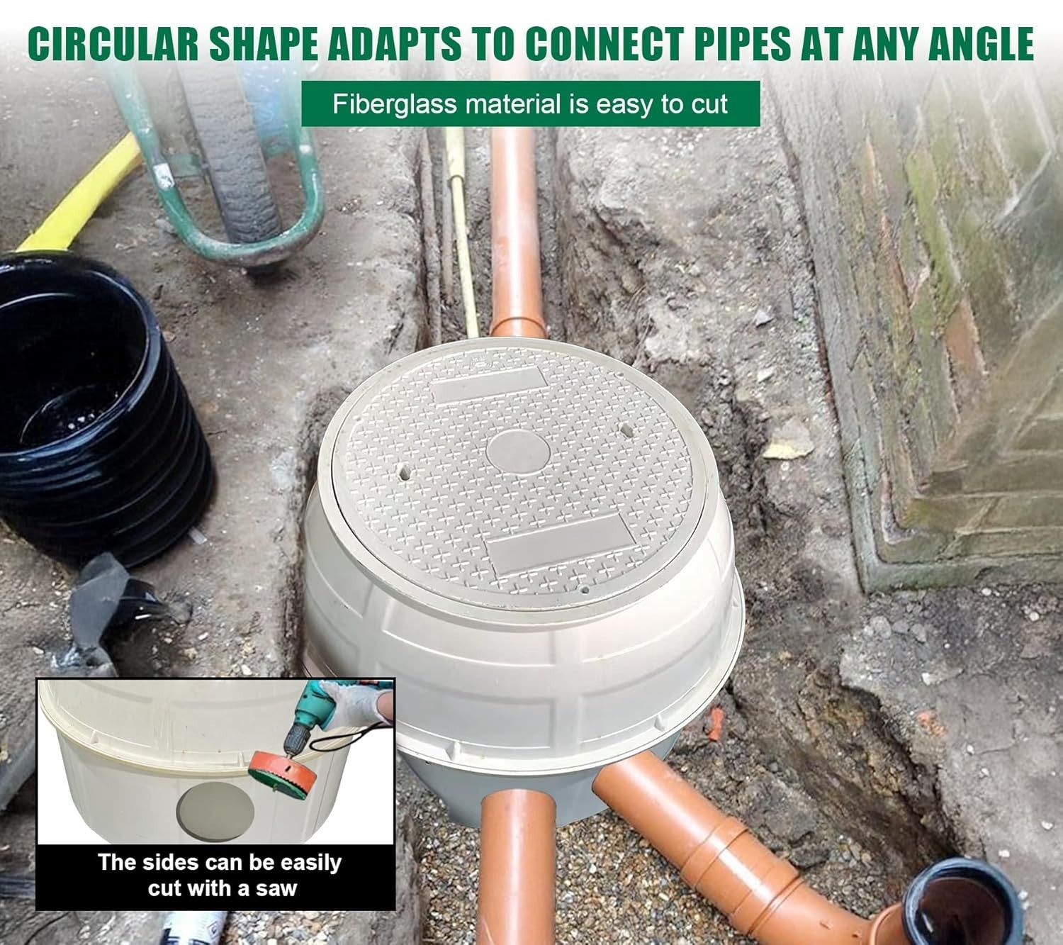 Natotela 40x31.5H Fiberglass Manhole Enclosure/Underground/Vault/Junction Box