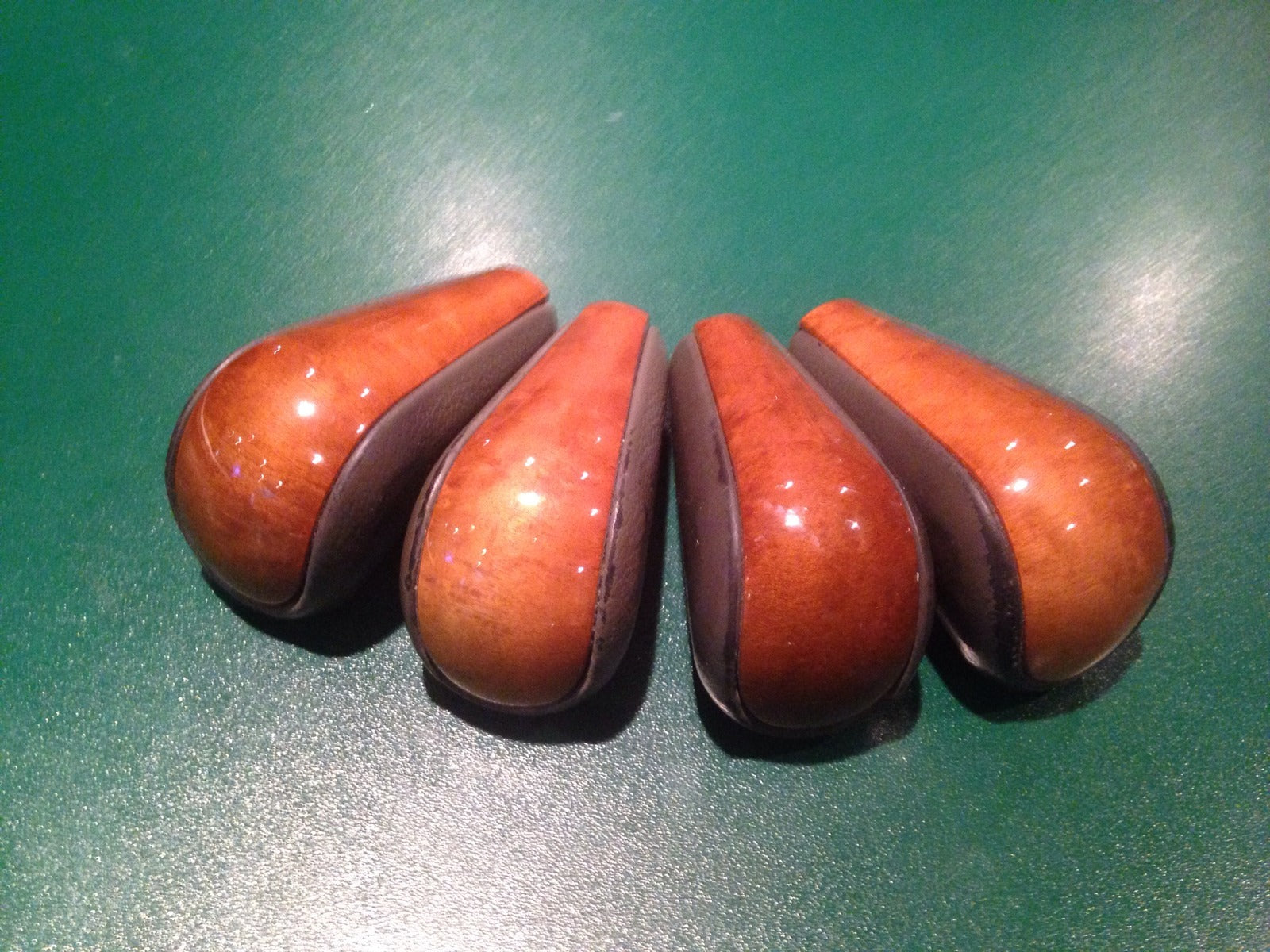 GENUINE OEM LEXUS WALNUT BURLWOOD LIGHT MAHOGANY AND GRAY LEATHER SHIFT KNOB