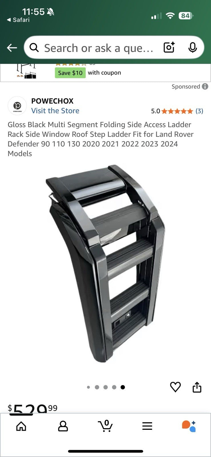 2020-2025 LAND ROVER DEFENDER SIDE ROOF RACK SIDE ACCESS LADDER