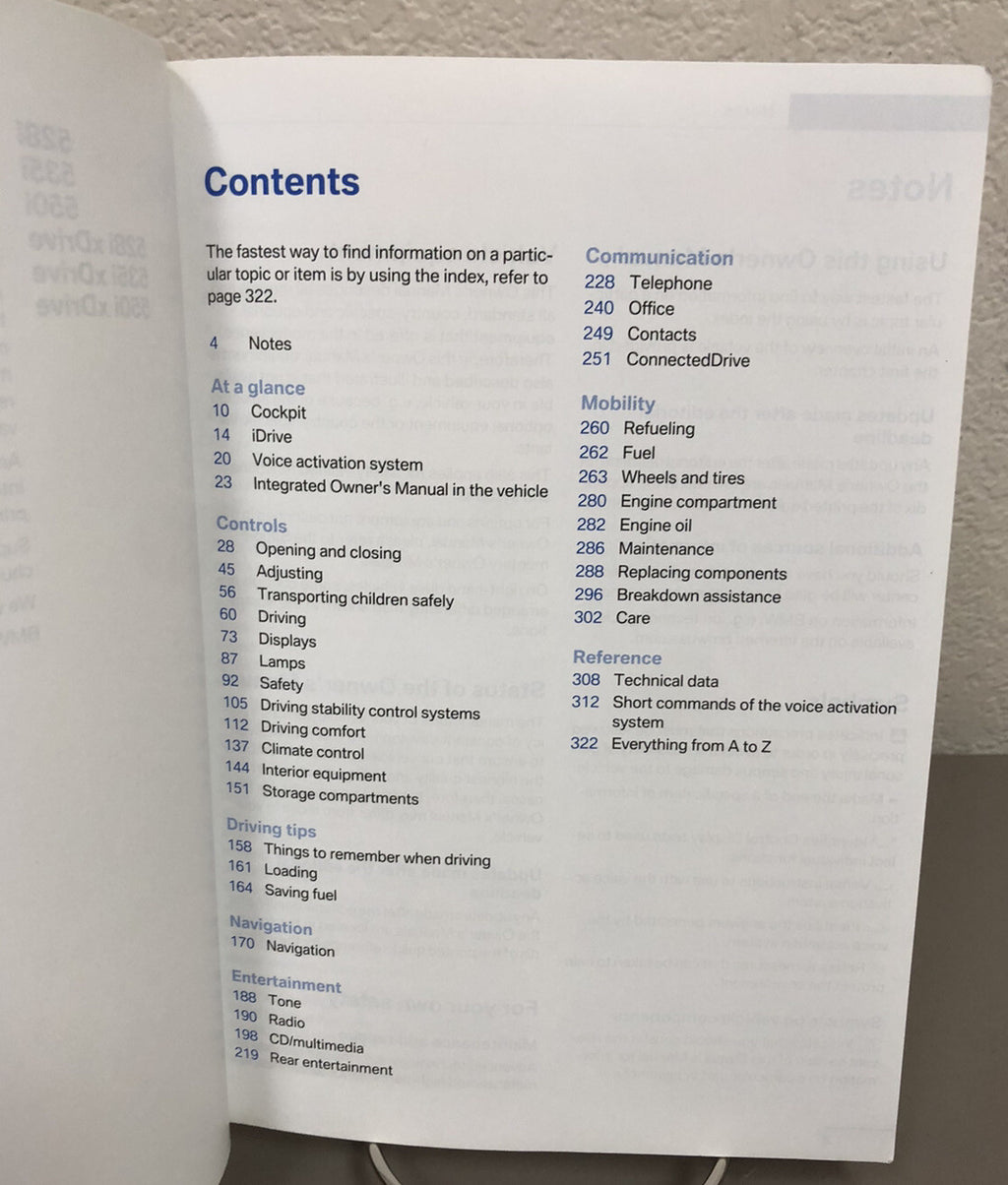 2011 BMW 5-Series Sedan Genuine OEM Owner's Manual Set w/BMW Case--Free Shipping